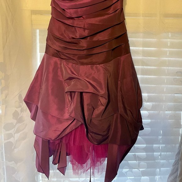 Kevan Jon Pink and Purple ombre corset hitch strapless dress, size L - Picture 5 of 6